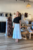 Pixelated Boutique, Women's Clothing, Online Shopping for Women, Fashion Trends 2026, Outfit Inspo, Virginia beach clothing stores, clothing stores in Virginia Beach, fashion outfits, fashion Inspo, women’s outfit 2026, outfit ideas, fashion, spring aesthetic, women’s spring outfit, spring style, spring break, blue maxi skirt, tiered skirt, blue skirt, summer skirt, spring skirt 