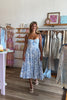 Pixelated Boutique, Women's Clothing, Women's Jewelry and Gifts, Online Shopping for Women, Latest Fashion Trends 2025, Virginia Beach Clothing Stores, Clothing Stores in Virginia Beach, Aesthetic Fashion Trends, East Coast Fashion Styles, Sustainable Women's Clothing, Unique Gift Ideas for Women, Fall Fashion, Fall Outfit Ideas, Fall Fashion Inspiration, Womens Style, Outfit Inspo, Rush Dresses, Back to School Styles, Sorority Dress, Midi Dress, Blue and White Floral Dress, Fall Dress
