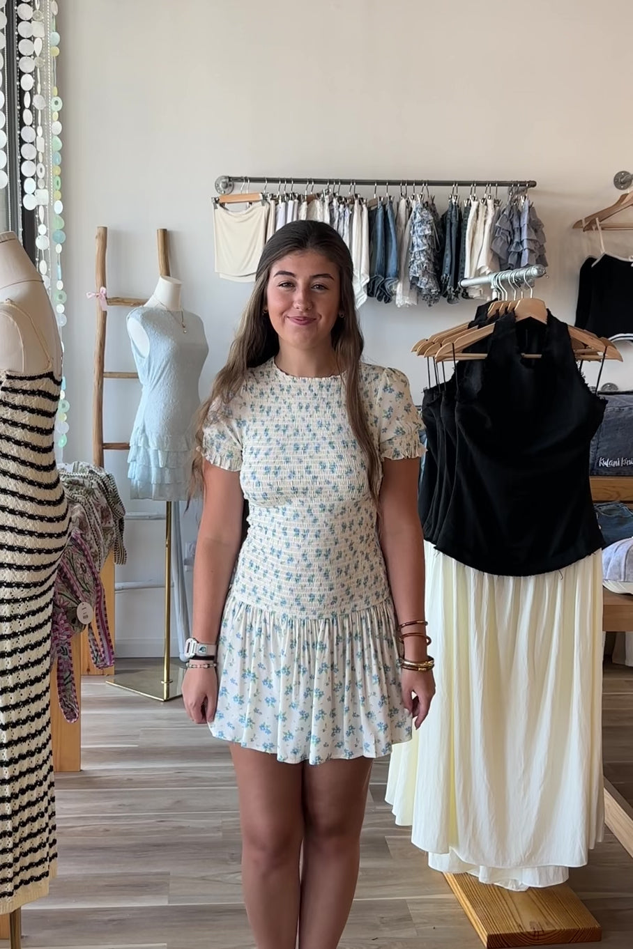 White with Blue Floral Print Mini Dress, Pixelated Boutique, Women's Clothing, Women's Jewelry and Gifts, Online Shopping for Women, Latest Fashion Trends 2025, Virginia Beach Clothing Stores, Clothing Stores in Virginia Beach, Aesthetic Fashion Trends, East Coast Fashion Styles, Sustainable Women's Clothing, Unique Gift Ideas for Women, Fall Fashion, Fall Outfit Ideas, Fall Fashion Inspiration, Womens Style, Outfit Inspo, Back to School Styles, Back to School Outfit, Runh Sorority Dress