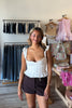 White, poplin tank top with square neckline, front tie, ruffled trim, adjustable straps, and front buttons
Virginia Beach Boutique, 757 Boutique, Online Shopping for Women, summer aesthetic, brunch outfit, vacation style, vacation outfits, beach boutique, beach fashion, beach outfits, women’s boutique clothing, boutique clothing for women, coastal cowgirl outfits, coastal aesthetic clothing, business casual, concert outfit, 2000s fashion, western outfits
