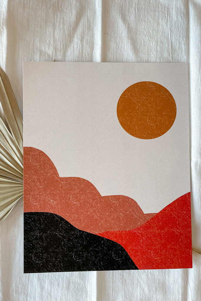 Terracotta Rising Sun Art Print - Pixelated Boutique