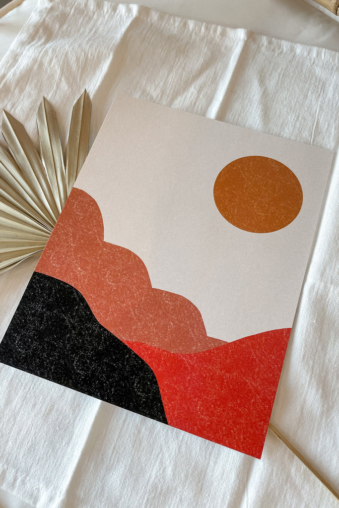 Terracotta Rising Sun Art Print - Pixelated Boutique